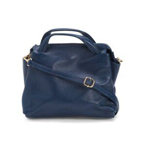 CHEVAL Denim Made In Italy Leather Satchel With Zipper Top